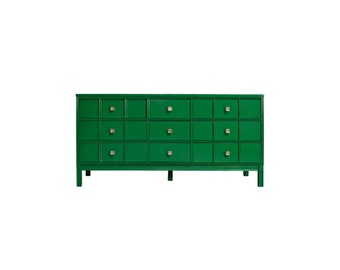 Vintage Mid Century Modern Dresser or Credenza in Green - Newly Painted