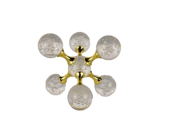 Modern Molecular Cluster Crystal Ball Decorative Orb with Gold Accents