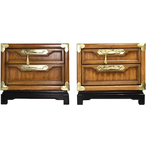 Mid Century Chin Hua Nightstands by Fancher Furniture - A Pair