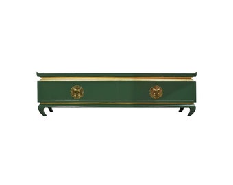 Vintage Chin Hua Ming Table or Bench in Green and Gold - Newly Painted