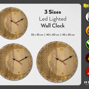 3 Sizes Wall Clock SVG, Watch Models, Wall Decor Clocks, DXF Files, Laser Cut File, Vector Plan, Cnc Router File, Cnc Cut File Collection
