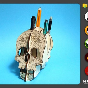 Skull Pen and Pencil Holder, Creepy Skull Desk Organizer, 3D Printed  Decoration, Cool Surprise & Gift, 3D STL File Digital Download 