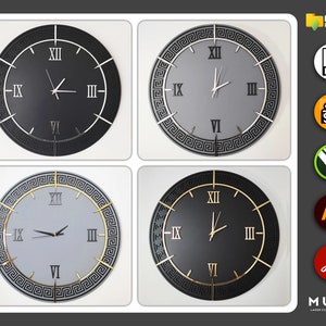 Wall Clock SVG, Watch Models, Wall Decor Clocks, SVG Files for Laser Cut File, Vector Plan, Cnc Router File, Cnc Cut File Collection