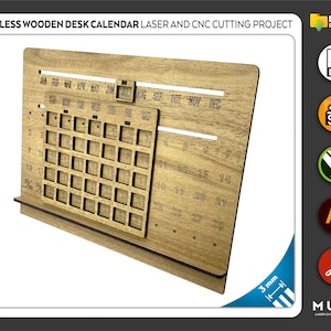 CALENDAR Laser Cut Files, Perpetual Calendar, Vector, Cnc Cut, SVG, Cnc Pattern, Dxf file, Cnc plan and eternal calendar, 2023 Calendar dxf