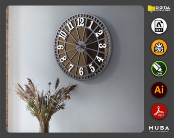 Wall Clock SVG, Watch Models, Wall Decor Clocks, SVG Files for Laser Cut File, Vector Plan, Cnc Router File, Cnc Cut File Collection