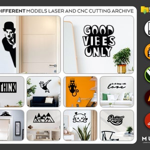 10 Different Wall Decor, Metal Decoration, Decorative Product, Digital File For Laser and CNC files, dxf, svg, cdr, ai, pdf, Vector Template