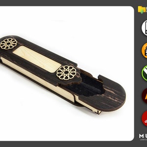 Scatola portapenne in legno, scatola portagioie regalo, file tagliato al laser, file CNC, dxf, svg, cdr, ai, pdf, modelli vettoriali, progetto laser, laser svg, laser dxf