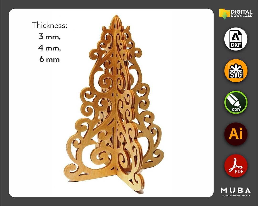 Laser Cut Christmas Tree SVG Christmas Tree Laser Cut SVG Etsy