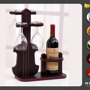 Laser Cut Tabletop Wine Rack, Wine Holder, Wine Standing, Wine Organizer, Svg, Dxf, Pdf, Ai, Laser cut file,  Cnc Cut, Glowforge Cut, Vector