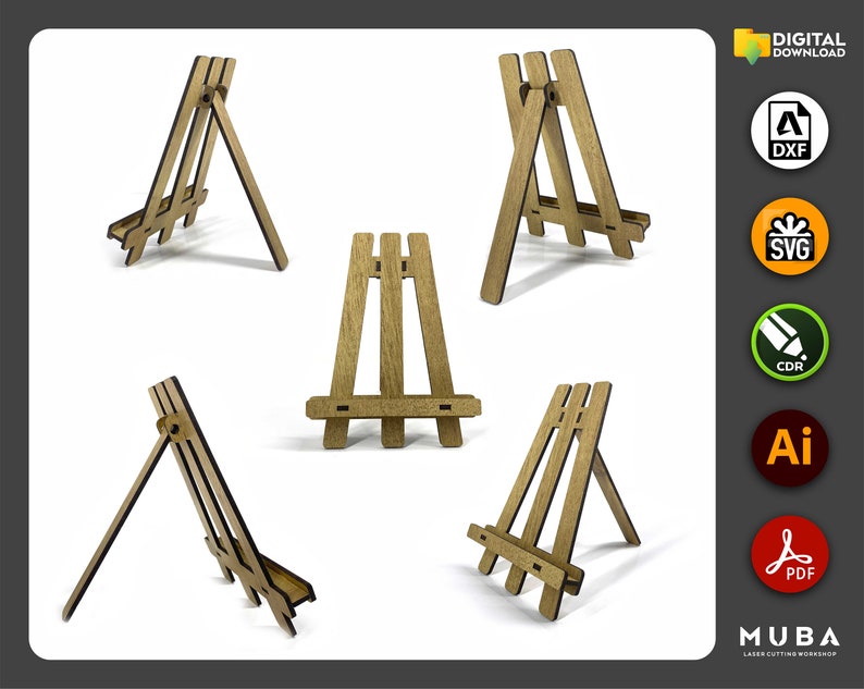 5 Sizes Laser Cut File Easel Stand Plate Stand Photo Frame Etsy