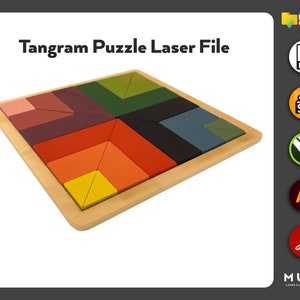 Tangram Laser Cut Kids Puzzle, Jigsaw Puzzle Svg, Laser Cut Puzzle Set, Kids Toys, Animal Puzzle Svg, Laser Cut Baby, Glowforge Files