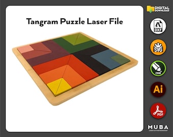 Tangram Laser Cut Kids Puzzle, Jigsaw Puzzle Svg, Laser Cut Puzzle Set, Kids Toys, Animal Puzzle Svg, Laser Cut Baby, Glowforge Files