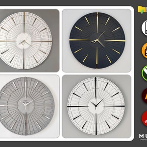 Wall Clock SVG, Watch Models, Wall Decor Clocks, SVG Files for Laser Cut File, Vector Plan, Cnc Router File, Cnc Cut File Collection