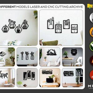10 Different Wall Decor, Metal Decoration, Decorative Product, Digital File For Laser and CNC files, dxf, svg, cdr, ai, pdf, Vector Template