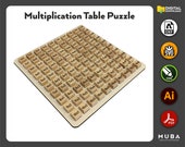 Multiplication board / Educational game for children - Unique laser cut file - math game for kids - Kids puzzle - mathematics Glowforge Cut