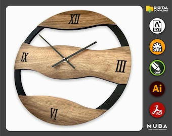 Wall Clock SVG, Watch Models, Wall Decor Clocks, SVG Files for Laser Cut File, Vector Plan, Cnc Router File, Cnc Cut File Collection