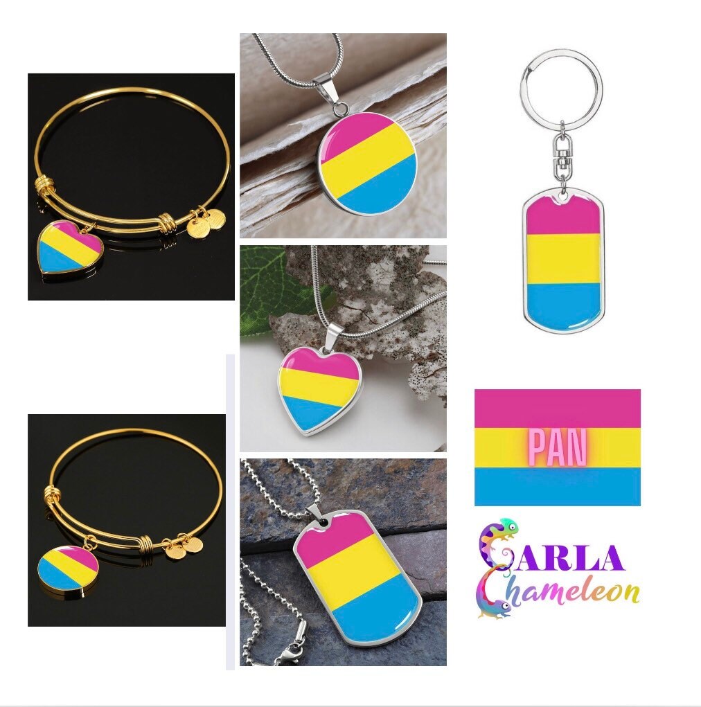 Pansexual Pride Necklace Pan Pride Jewelry Pansexy Pride Etsy UK