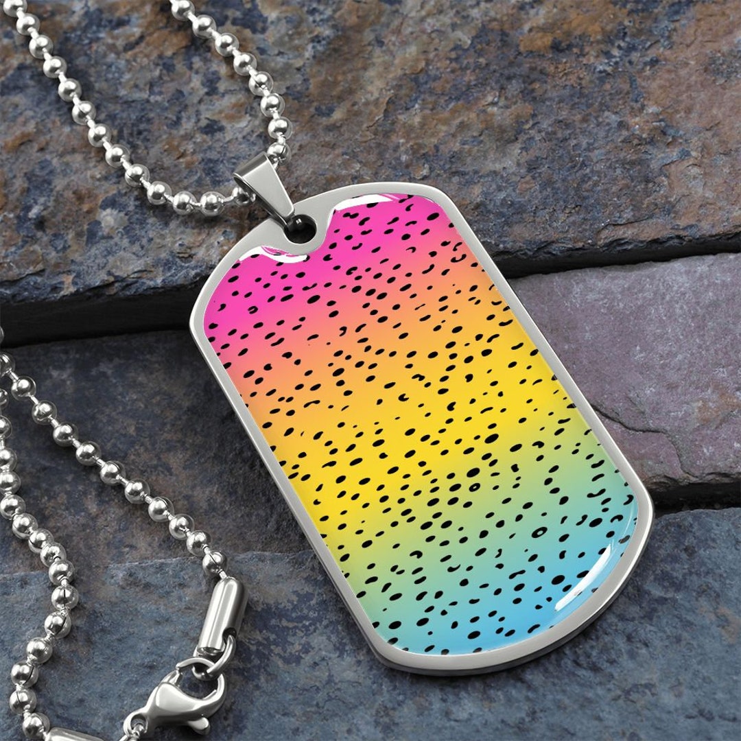 Pansexual Dots Necklace Pan Subtle Pride Jewelry Pansexual Etsy