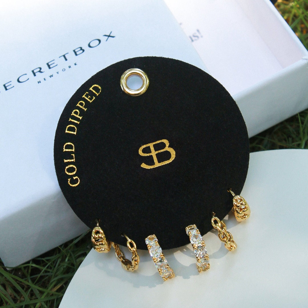 Girl Crush Chain Earrings, 14k gold dipped earrings, multi earring set