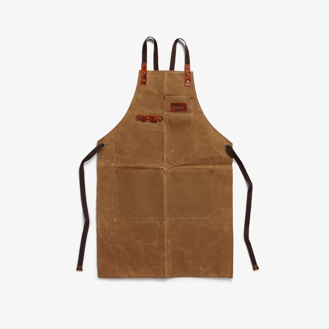 Tan Waxed Canvas Apron Etsy