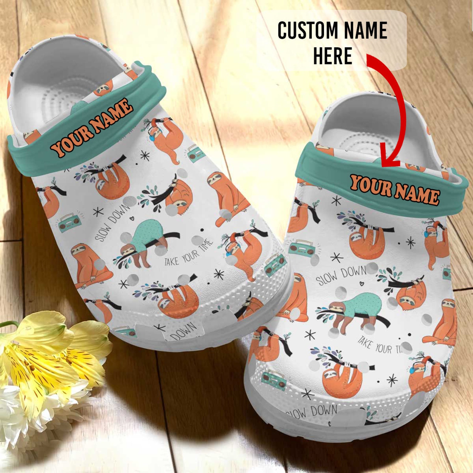 Sloth Personalized Crocs Crocband Clog Shoes Comfortable | Etsy