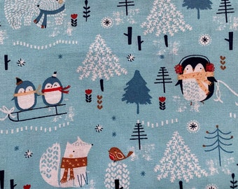 Penguins and Friends Winter Holiday Christmas Hedgehog Bag, Guinea Pig, Small Animal, Sleep Sack, Snuggle Bag, Bonding Bag