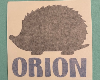 Cute Hedgehog Sticker with a Customized Name, Vinyl Decal, Waterproof