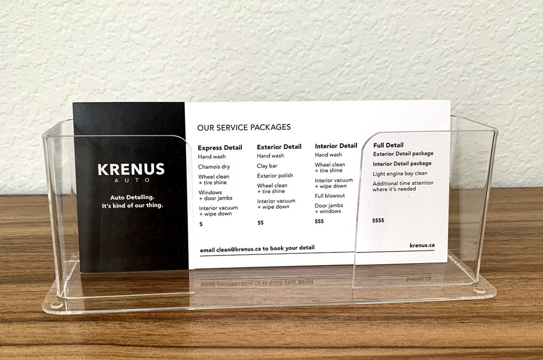 Clear Acrylic 4x9 Rack Card Stand Horizontal Etsy