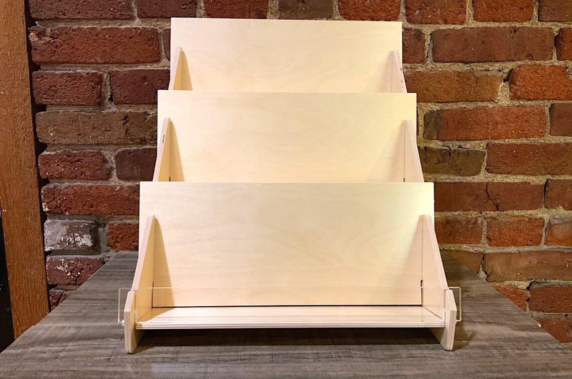 3tier Counter Top Retail Card Display Stand Made of Birch Etsy