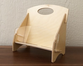 Literature Display rack Made With Birchwood and Clear Acrylic For Countertops.
