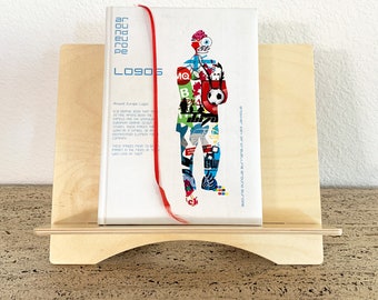 12" Wide Easel Style Birchwood Book Display Stand.