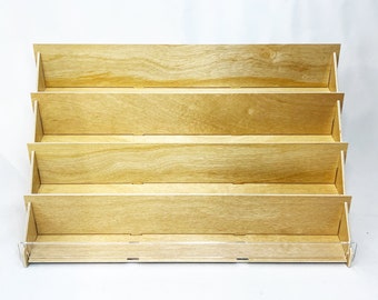 Birch Wood 4-Tier Card Display Stand – Retail Display, Made in USA