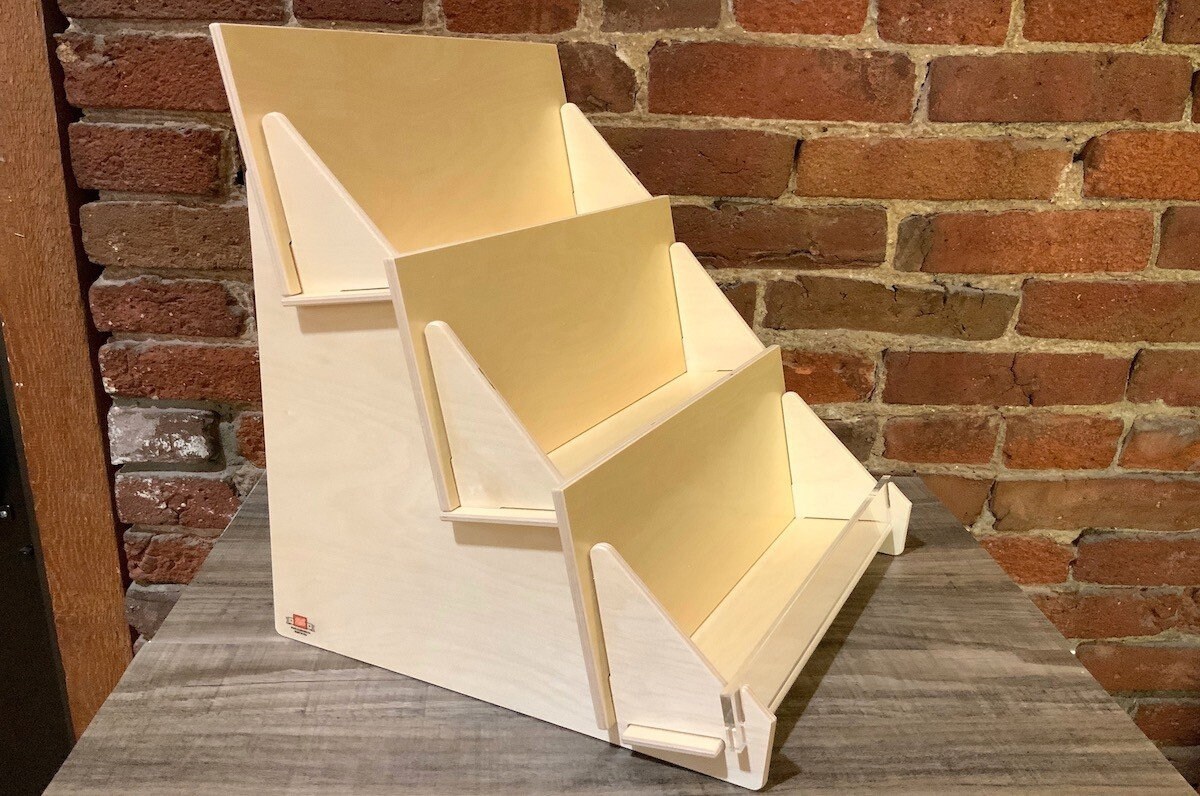 3tier Counter Top Retail Card Display Stand Made of Birch Etsy