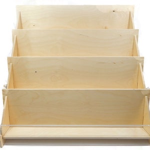 4 Level Counter Top Retail Card Rack, 17" Wide Card Display, Made In The USA With Birch Plywood and Clear Acrylic.