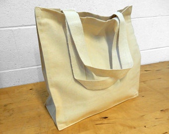Grote canvas draagtas XL | 12 oz zware katoenen draagtas met 6" kruisje | Herbruikbare boodschappentas, strandtas of doe-het-zelftas