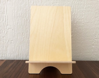 Birch Wood Easel Display Stand, Minimalist Book Holder, 6 inch Wide