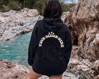 Gildan 18500 Outdoor Mockup | Black 18500 Model | Back of 18500 Mockup | 18500 Back Model | Hoodie Mockup | Hoodie Model | 18500 Trendy Mock