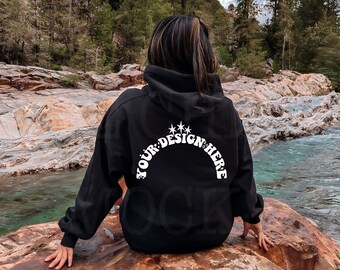 Gildan 18500 Outdoor Mockup | Black 18500 Model | Back of 18500 Mockup | 18500 Back Model | Hoodie Mockup | Hoodie Model | 18500 Trendy Mock