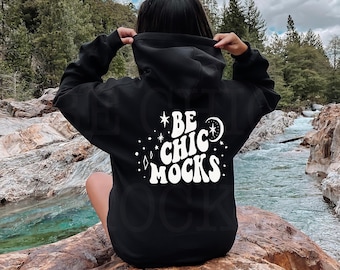 black hoodie with design
