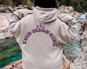 Gildan 18500 Outdoor Mockup | Sand 18500 Modell | Rückseite von 18500 Mockup | 18500 Rücken Modell | Hoodie Mockup | Hoodie Modell | 18500 Trendy Mock