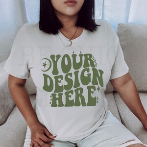 Bella Canvas 3001 Mockup | Bella Canvas Silver Shirt Mockup | Bella Canvas Model Mockup | 3001 Boho Mockup