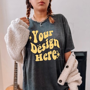 Bella Canvas 3001 Mockup | Dark Grey Heather Bella Canvas Shirt Mockup | 3001 Model Mockup| Bella Canvas Model | T-shirt Model