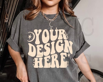 Comfort Colors C1717 Mockup | Pepper C1717 Model Mockup | CC Shirt Mockup | C1717 Shirt Model | Trendy Boho Mockup