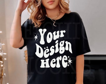 Bella Canvas 3001 Mockup | Black Bella Canvas Shirt Mockup | 3001 Model Mockup| Bella Canvas Model | T-shirt Model
