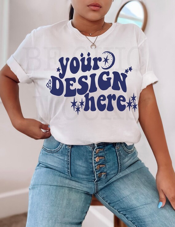 Bella Canvas 3001 Mockup | 3001 Model Mockup | Bella Canvas White Shirt Mockup | Bella Canvas Stylish Mockup