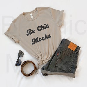 Bella Canvas 3001 Mockup Bella Canvas Heather Tan Shirt Mockup | Etsy