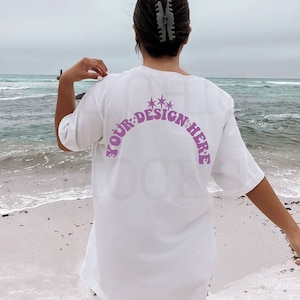 Bella Canvas 3001 Beach Mockup | Bella Canvas White Shirt Model | Bella Canvas Model Mockup | 3001 Summer Mockup | 3001 Beach Model