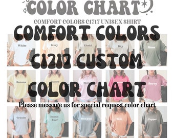Custom Special Request Color Chart | Comfort Colors C1717 Color Chart | C1717 Shirt Color Swatch | Swatch Mockup | Color Chart Mockup
