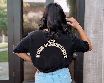 Bella Canvas 3001 Mockup | Bella Canvas Black Shirt Mockup | 3001 Back Model Mockup| Bella Canvas Model | Back of T-shirt Model