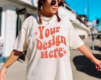 Comfort Colors C1717 Outdoor Mockup | Ivory C1717 Model Mockup | CC Shirt Mockup | C1717 Shirt Model | C1717 Lifestyle Mockup